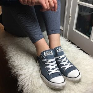 Blue low top converse sneakers nearly new!